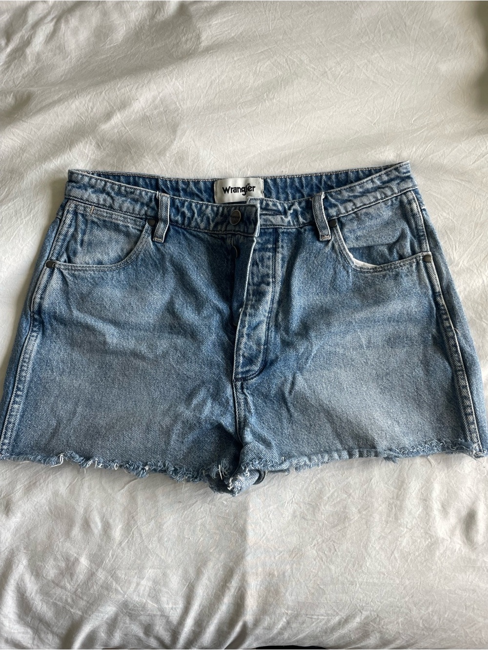 Wrangler Blue Denim Shorts with White Pocket Lining